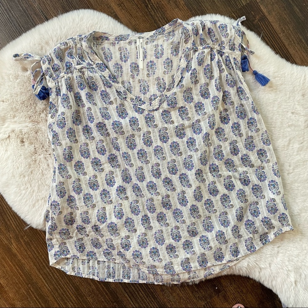 Anthropologie sheer summer top